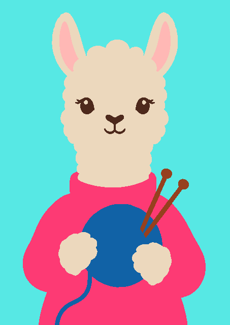 Breiende alpaca — schilderen op nummer