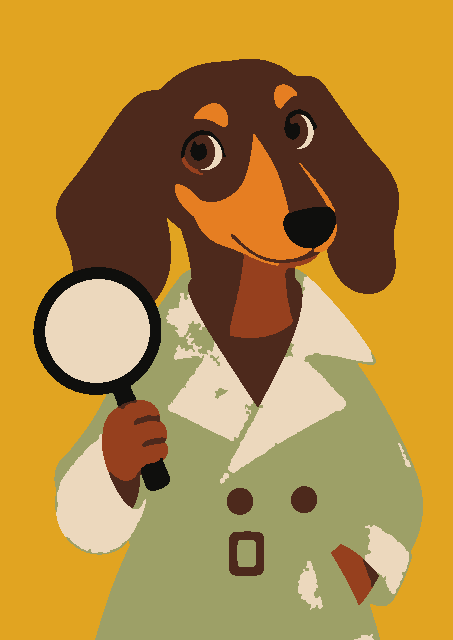 Detective teckel — schilderen op nummer