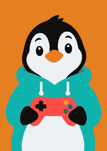 Gamer pinguïn — schilderen op nummer
