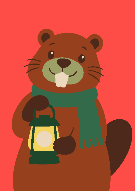 Kamperende bever — schilderen op nummer