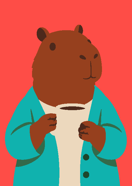 Koffie capybara — schilderen op nummer