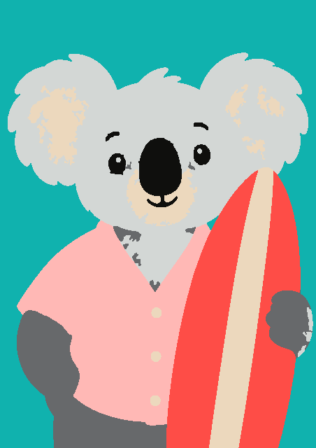 Surfende koala — schilderen op nummer