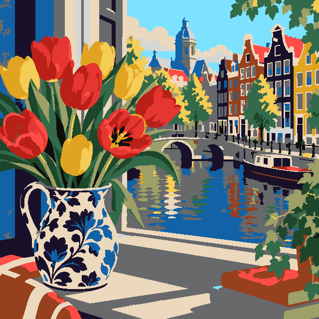 Tulpen aan de gracht