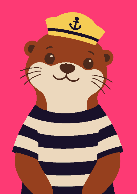 Zeilende otter — schilderen op nummer